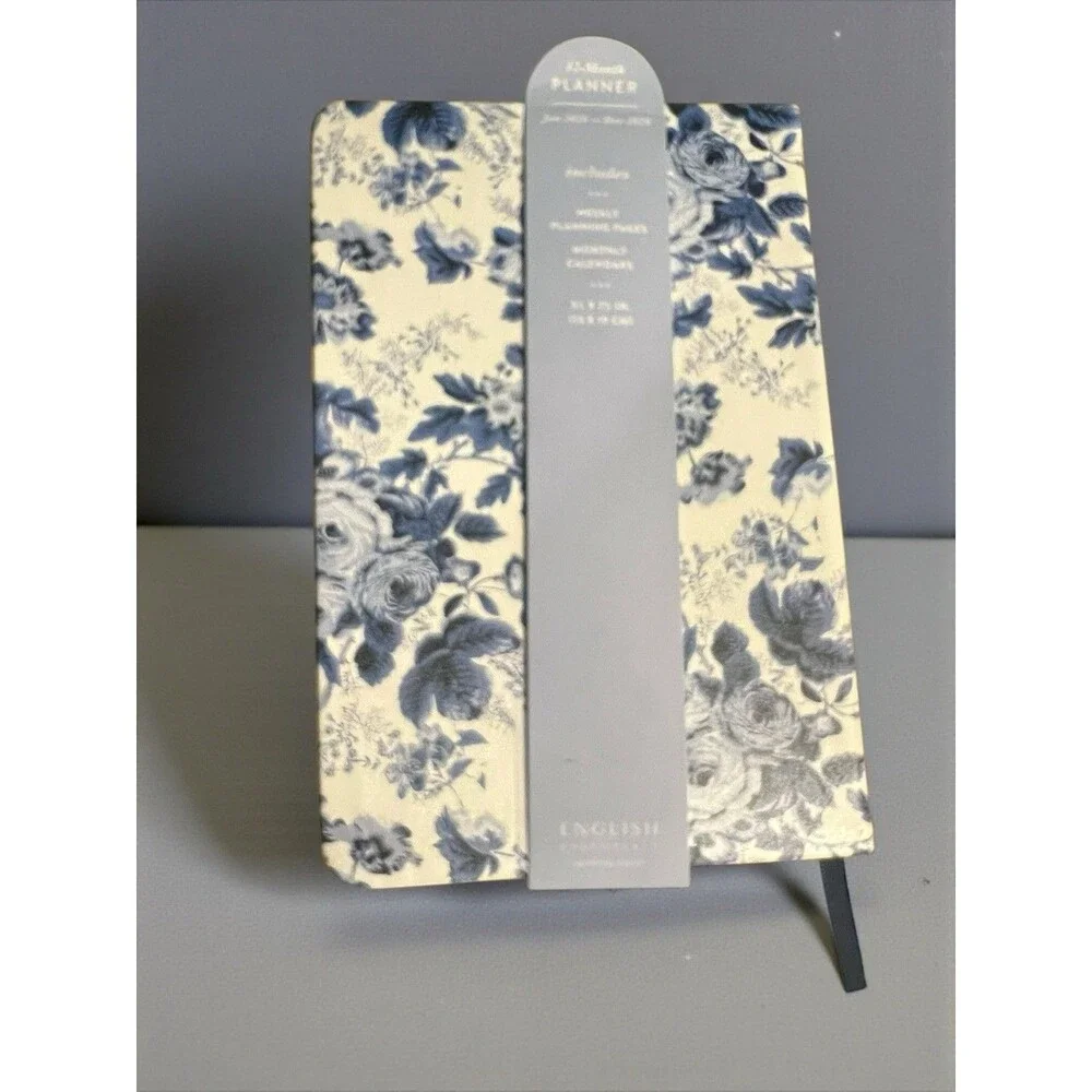 Eccolo World Planner Floral Hardcover Daily Weekly Calendar Organizer BLUE/WHITE
